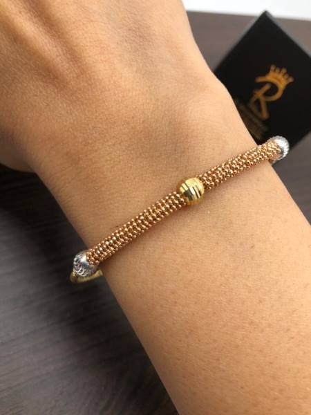 دستبند النگویی سه رنگ